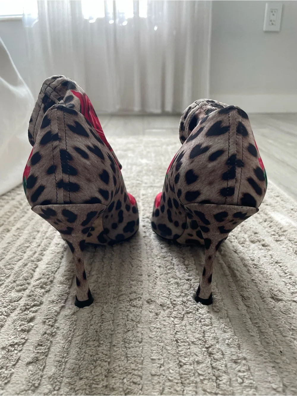 DOLCE & GABBANA Leo Rose Print Sock Booties